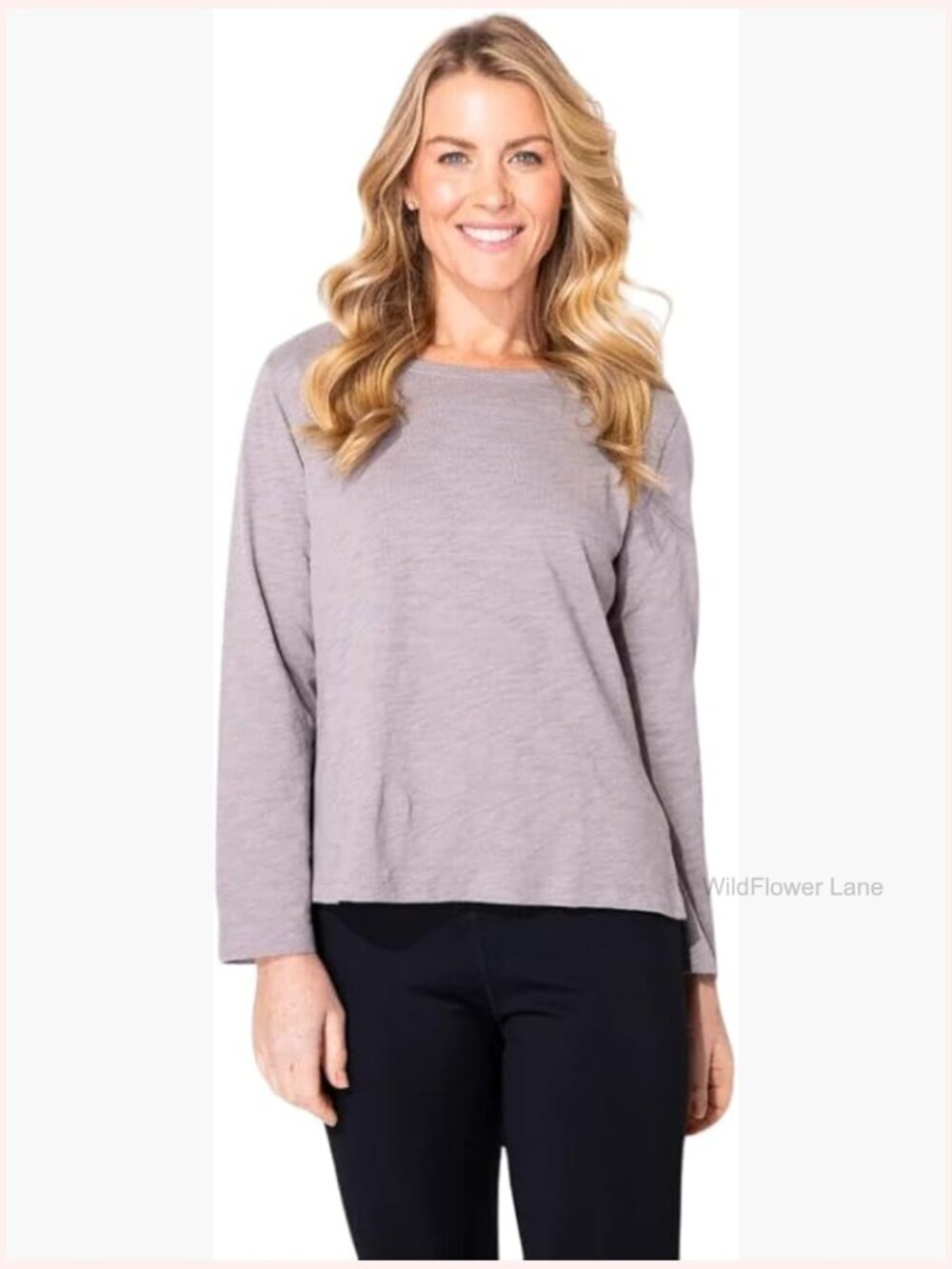 Relaxed Fit Cotton Slub Knit Tunic Top with Kangaroo Pocket